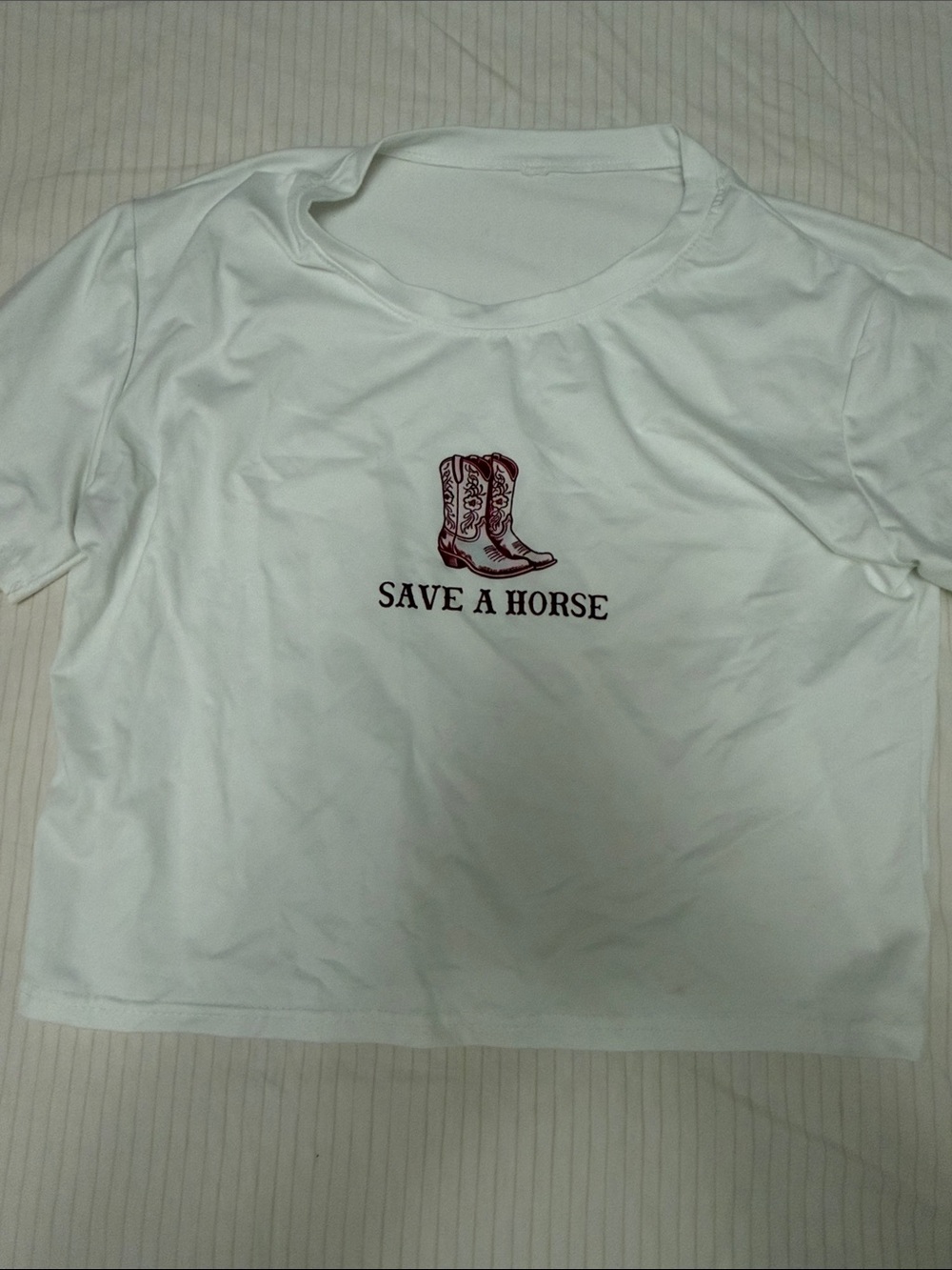 'Save A Horse' White Graphic Tee